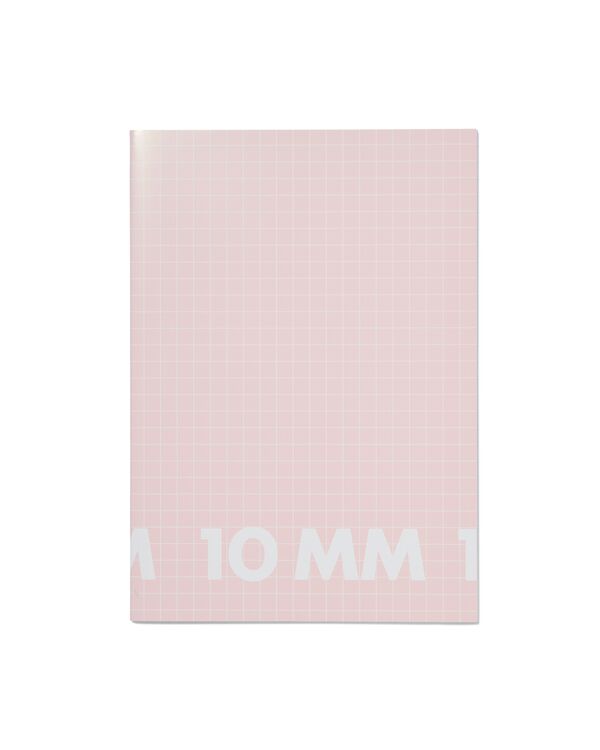 schriften roze A4 geruit 10 mm - 3 stuks - 14101616 - HEMA