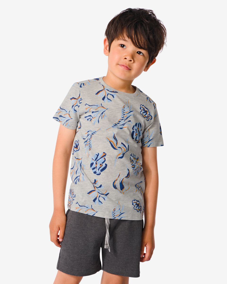 kinder t-shirt koraal blauw blauw - 1000031664 - HEMA