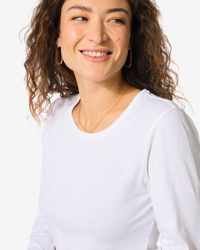 dames basic t-shirt wit wit - 1000005478 - HEMA