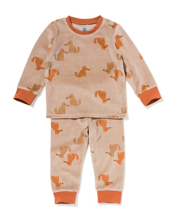 babypyjama velvet honden bruin bruin - 33309250BROWN - HEMA