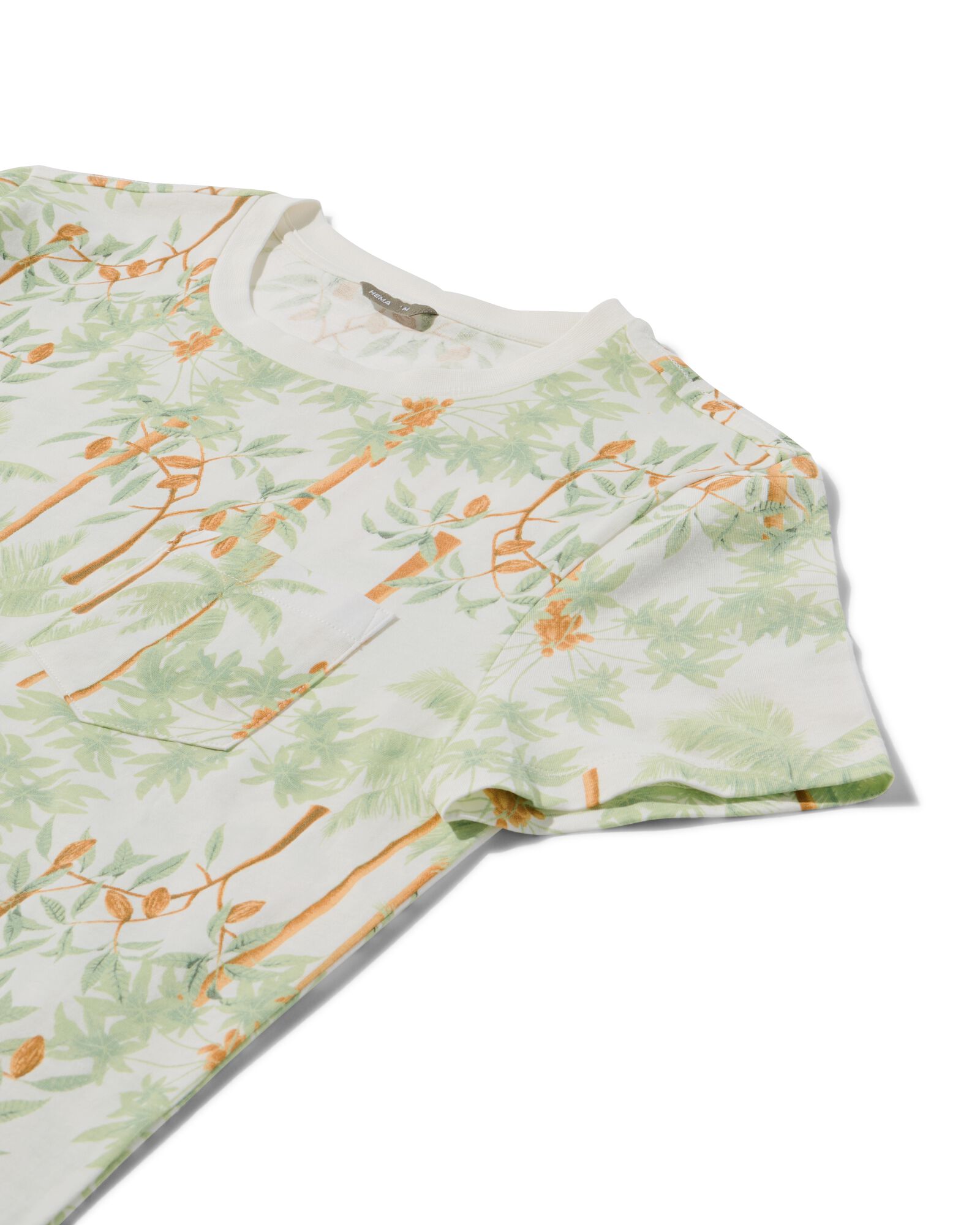 heren t-shirt palmboom wit - 1000030639 - HEMA
