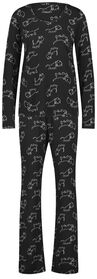 dames pyjama micro zwart zwart - 1000028622 - HEMA