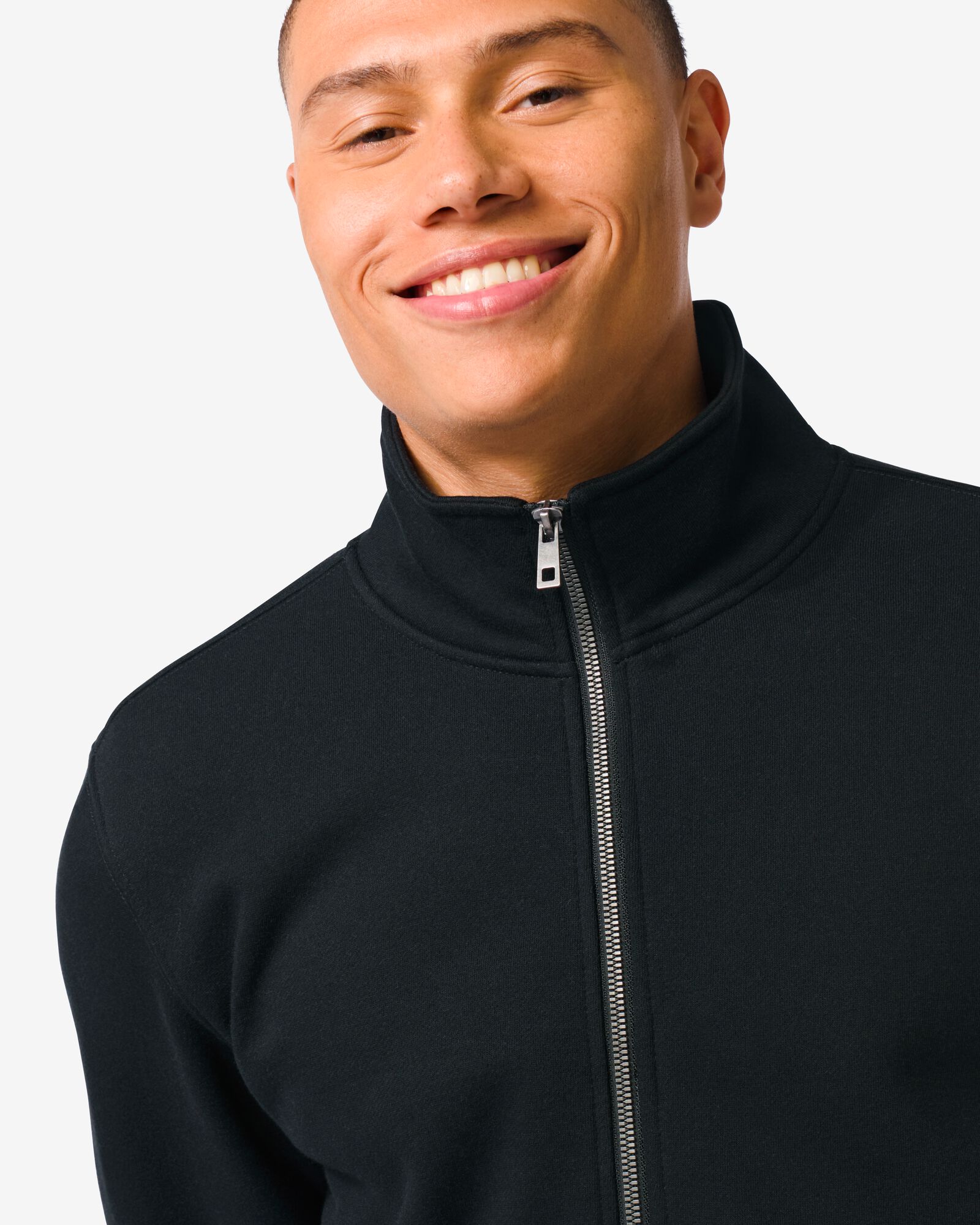heren sweatvest zwart zwart - 2110120BLACK - HEMA