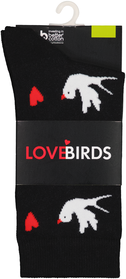 sokken met katoen lovebirds zwart zwart - 1000029357 - HEMA