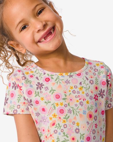 kinder t-shirt met bloemen roze 146/152 - 30864155 - HEMA