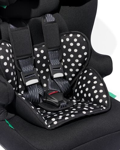 autostoel doorgroei 76-150cm zwart met witte stip - 41770038 - HEMA