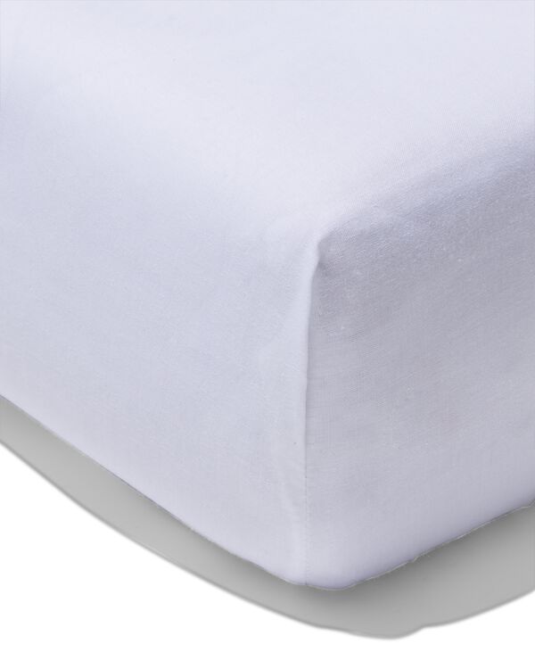 hoeslaken 200x200cm zacht katoen wit - 5180049 - HEMA