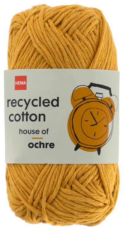 brei en haakgaren recycled katoen 85m okergeel okergeel - 1000028229 - HEMA