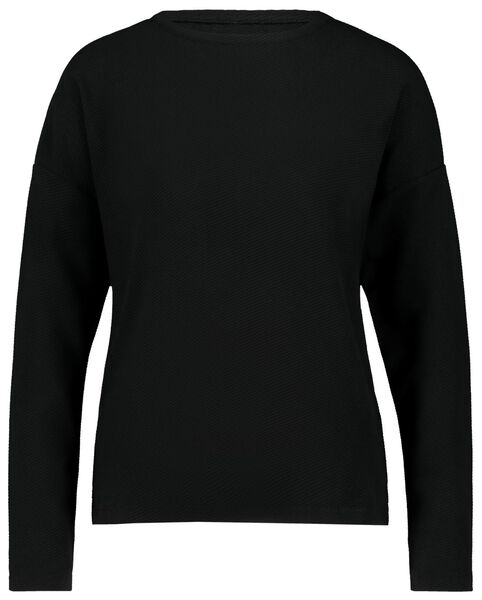 dames t-shirt Lora zwart S - 36208271 - HEMA