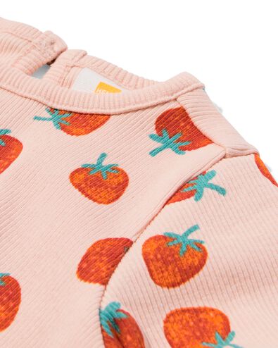 baby T-shirt rib aardbeien lichtroze lichtroze - 33019670LIGHTPINK - HEMA