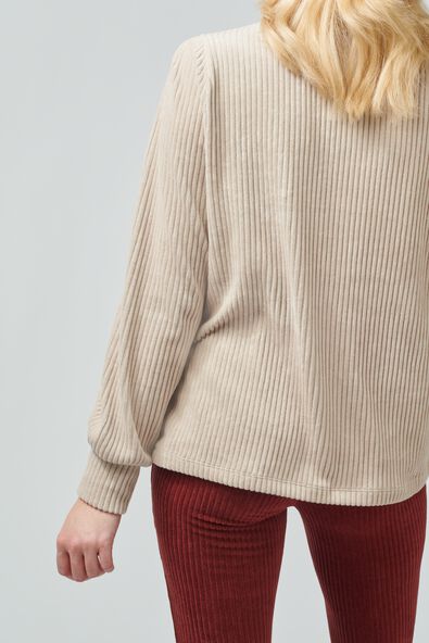 dames sweater Cassie met ribbels zand - 1000029491 - HEMA