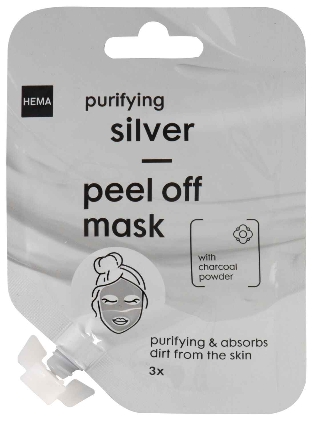 HEMA Peel-off Masker Met Houtskool Zilverkleurig 15ml