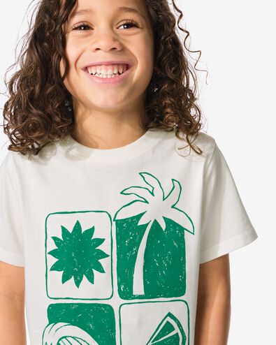 kinder t-shirt palmbomen - 2 stuks groen 110/116 - 30782304 - HEMA