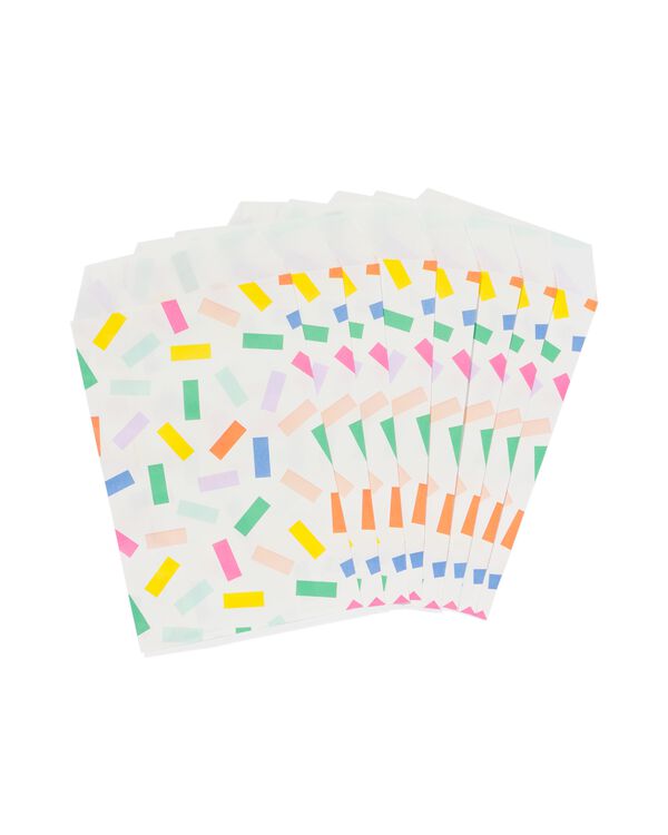 uitdeelzakjes papier gekleurde streepjes 8 stuks  - 14250109 - HEMA