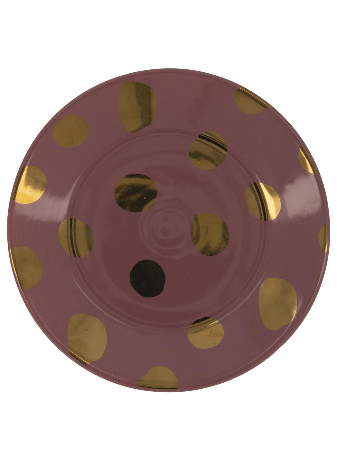 HEMA Gebaksbord - 17 Cm - Bergen - Roze Met Gouden Stip