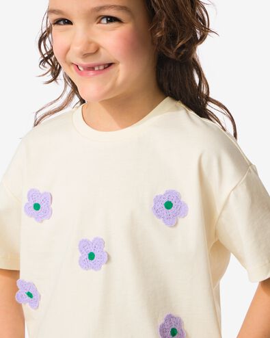 kinder t-shirt relaxed fit bloem paars 122/128 - 30862653 - HEMA