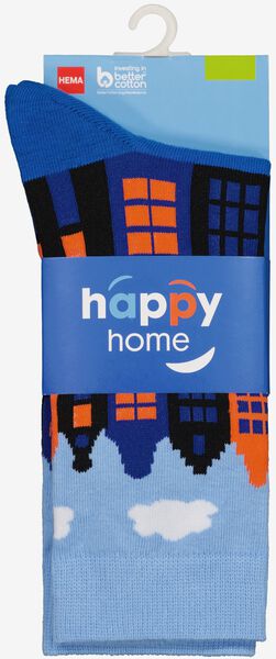 sokken met katoen happy home blauw blauw - 1000029367 - HEMA