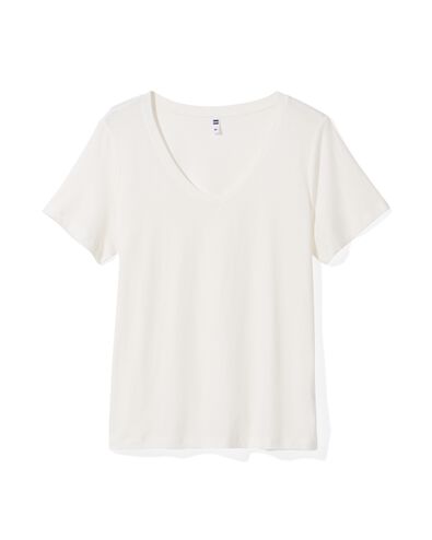 dames t-shirt Danila met bamboe wit XL - 36331384 - HEMA