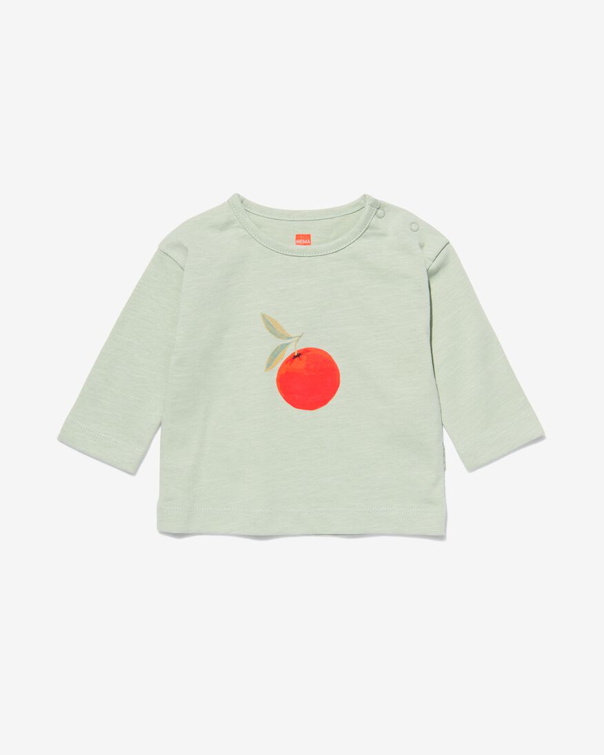 newborn shirt sinaasappel groen groen - 1000031988 - HEMA