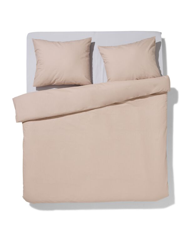 dekbedovertrek zacht katoen 200x220 taupe - 5790135 - HEMA
