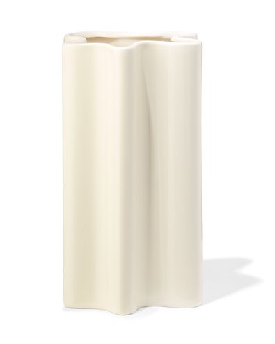 vaas Ø15.7x26cm keramiek golf wit  - 13324152 - HEMA