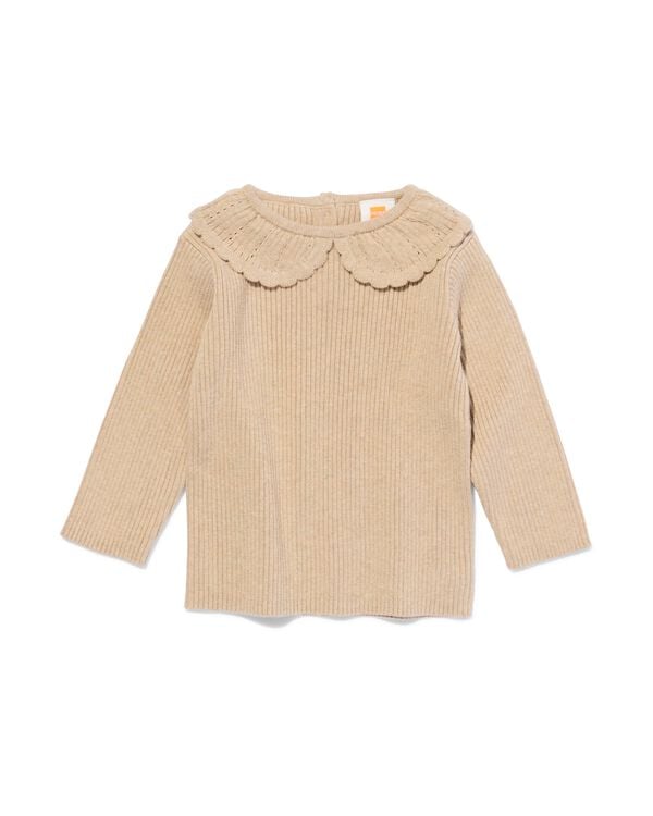 babytrui gebreid met kraag zand zand - 33073960SAND - HEMA