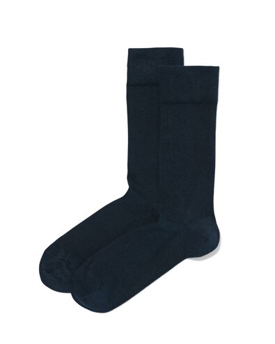 heren sokken biologisch katoen - 2 paar blauw 47/48 - 4120088 - HEMA