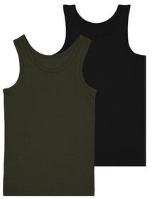 kinder hemden katoen/stretch - 2 stuks legergroen legergroen - 1000028494 - HEMA