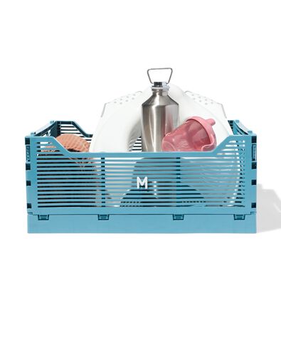 klapkrat letterbord recycled M blauw blauw M  30 x 40 x 17 - 39811082 - HEMA
