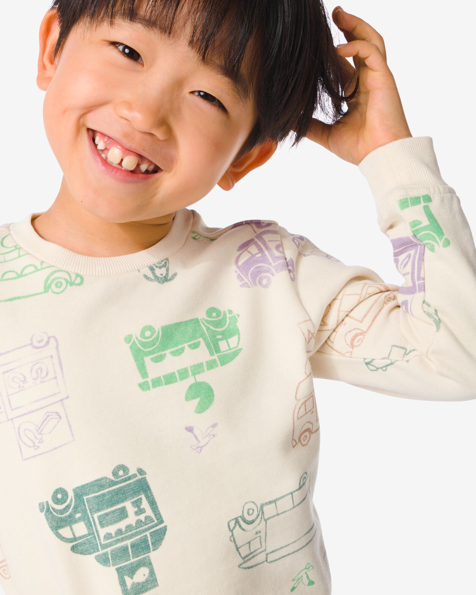 kindersweater met print groen groen - 30778427GREEN - HEMA