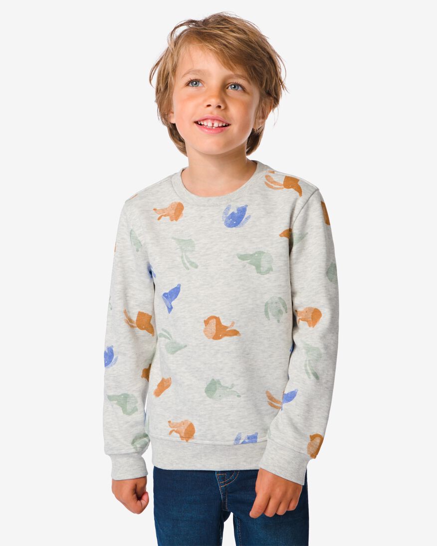 kinder sweater hond grijs - 1000031944 - HEMA