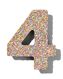 chocolade feestcijfer 4 met discodip - 10360005 - HEMA