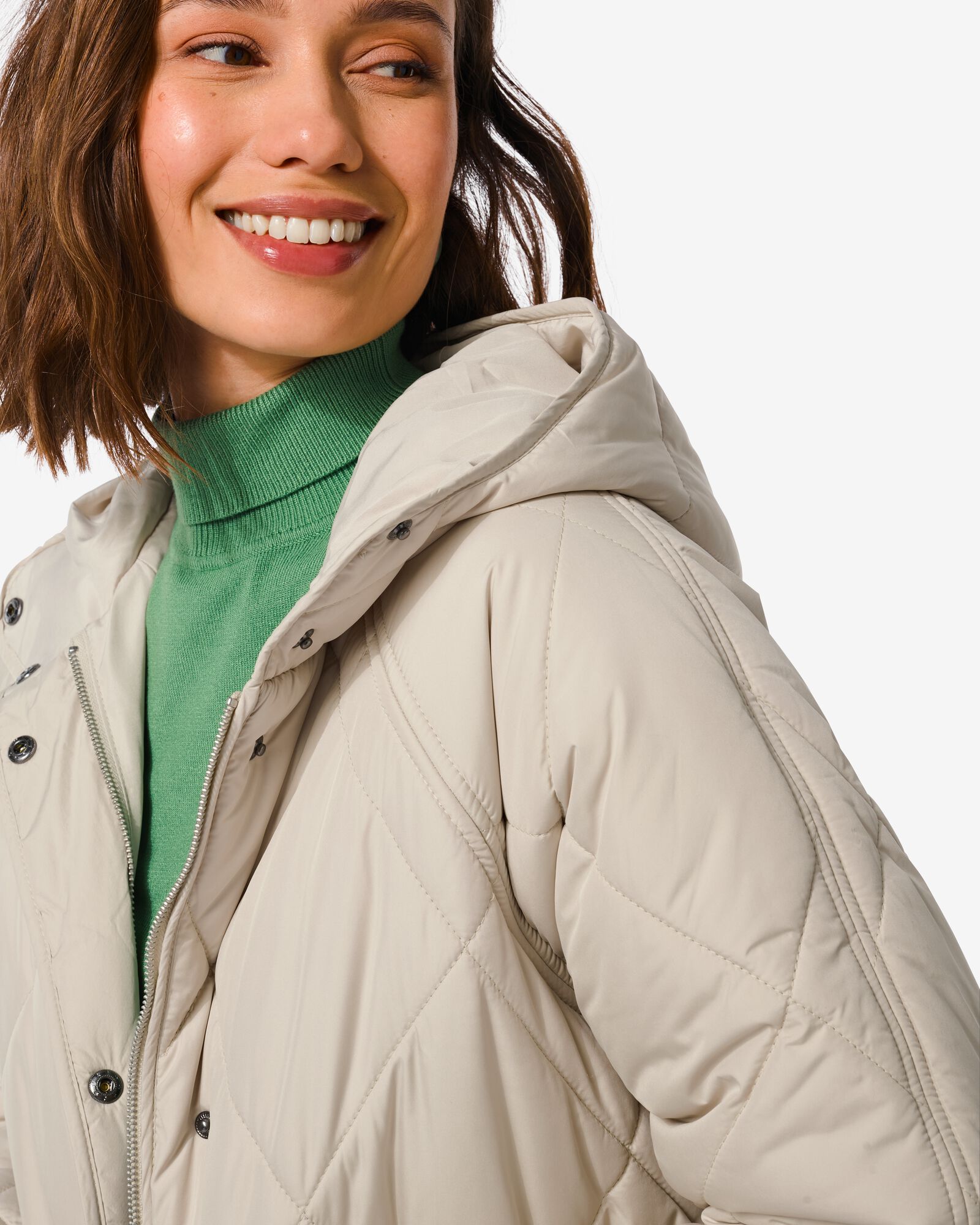dames jas Pippa doorgestikt met col  zand XL - 36296979 - HEMA