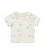 newborn t-shirt rib bloemen gebroken wit 68 - 33499814 - HEMA