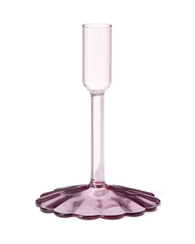 kandelaar Ø10.5x16 roze glas - 13323049 - HEMA