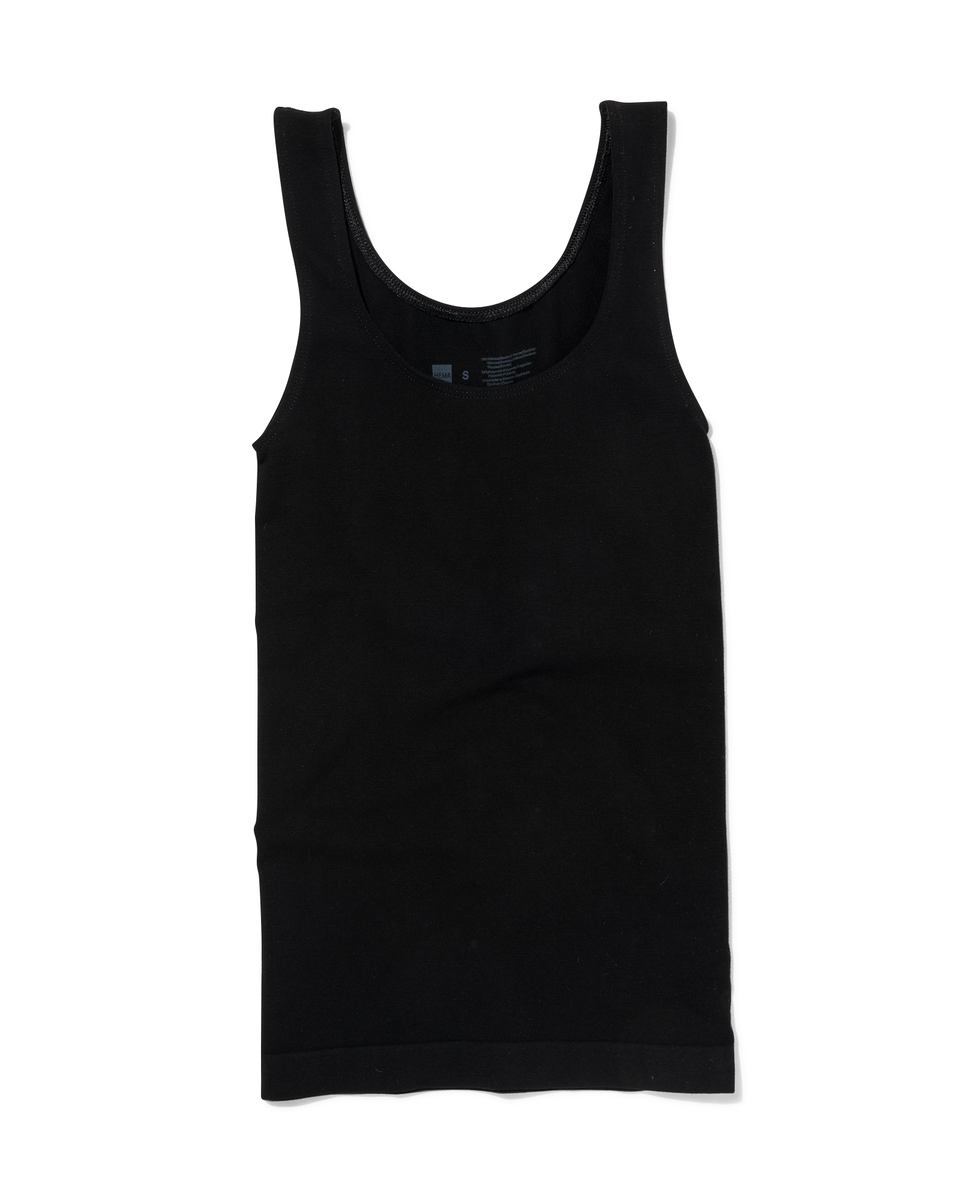 licht corrigerend hemd bamboe zwart zwart - 1000019531 - HEMA