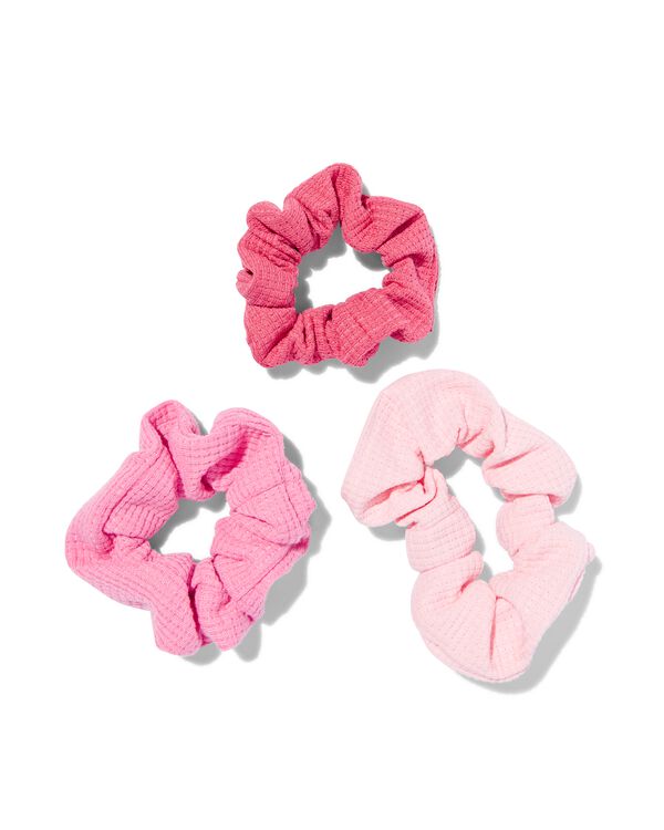 scrunchies in 3 maten roze  - 3 stuks - 60640028 - HEMA
