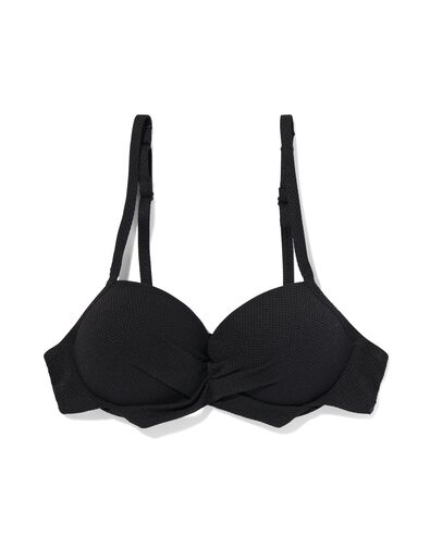 dames push-up bikinitop cup A-E zwart 80D - 22351428 - HEMA