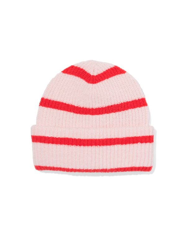 kinder beanie strepen roze roze - 16700270PINK - HEMA