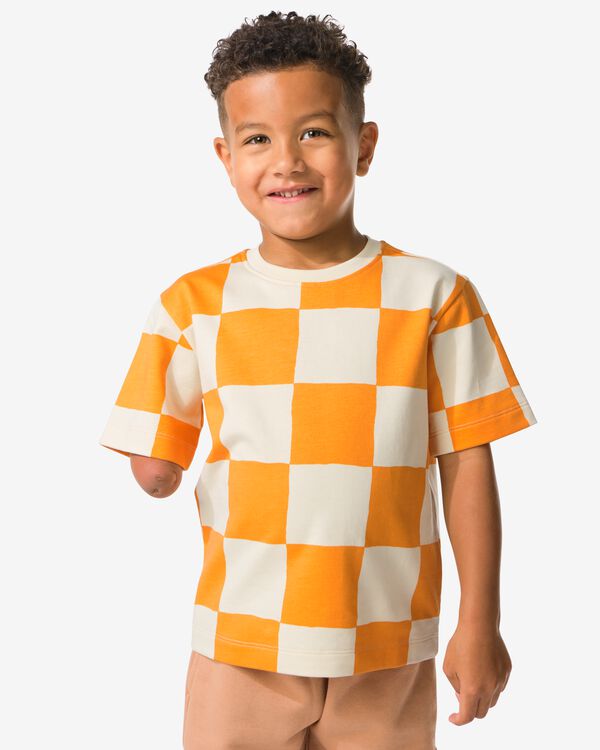 kinder T-shirt ruiten geel geel - 30788307YELLOW - HEMA