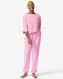 damespyjamabroek met katoen  fluor roze XL - 23470364 - HEMA