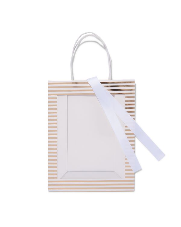 cadeautas karton met venster 31x24x11 strepen - 14700625 - HEMA