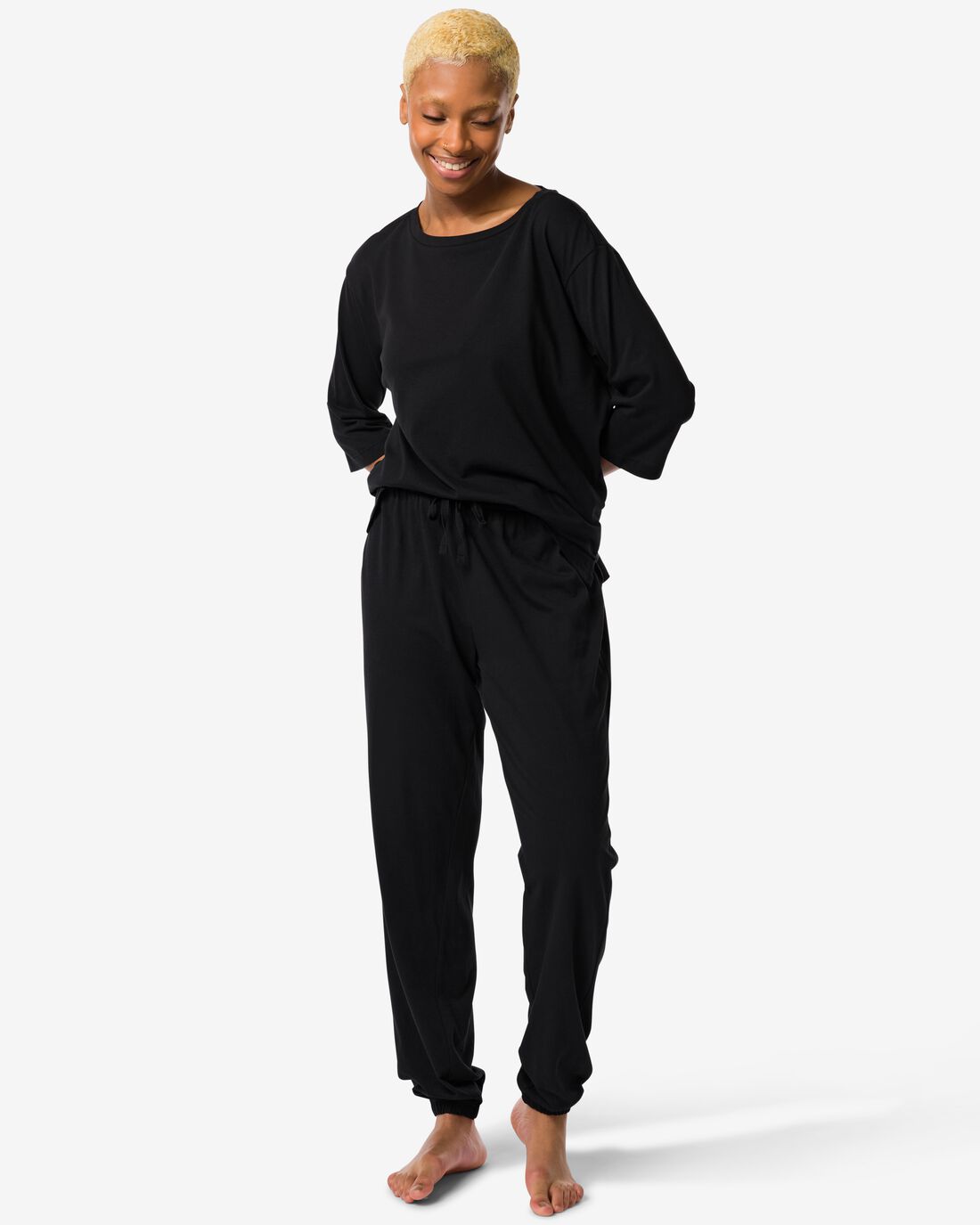 HEMA Damespyjamabroek Met Katoen Zwart (zwart)