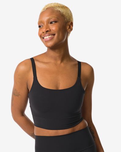niet voorgevormde top zonder beugel ultimate comfort zwart zwart - 21830320BLACK - HEMA