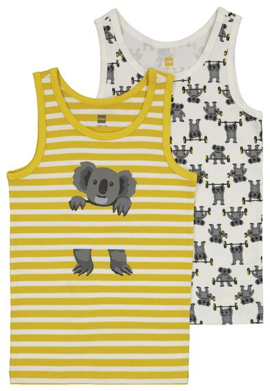 kinderhemden met bamboe koala - 2 stuks geel geel - 1000022658 - HEMA