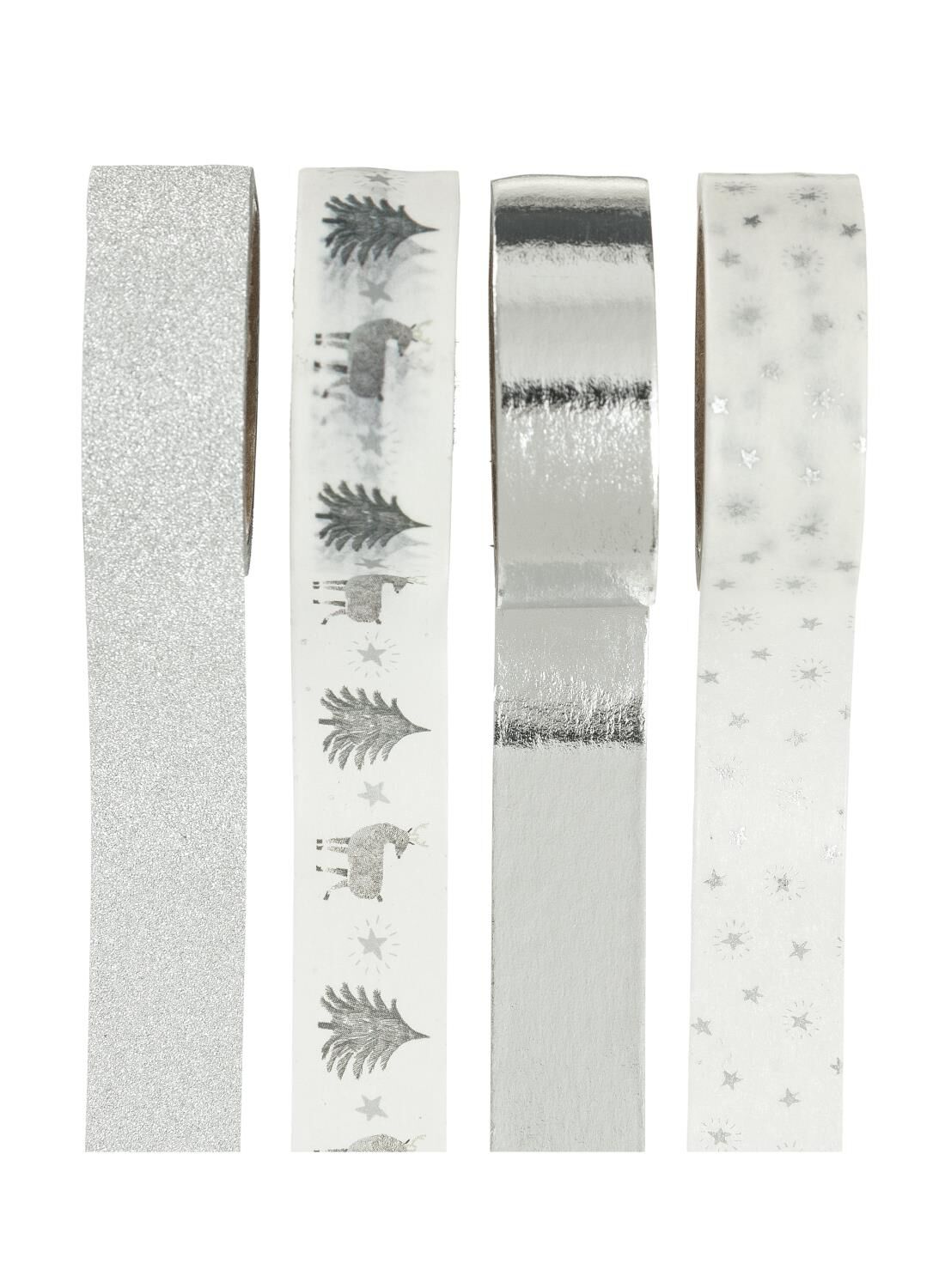 HEMA 4-pak Washi Tapes (zilver)