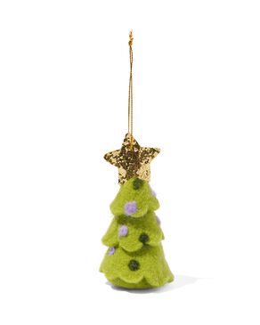 kersthanger van wol 12cm kerstboom - 25130275 - HEMA
