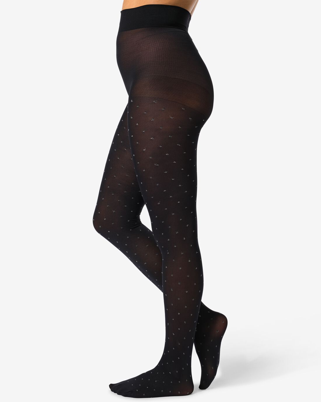 HEMA Panty Fashion Glitter Stip 60denier Zwart (zwart)