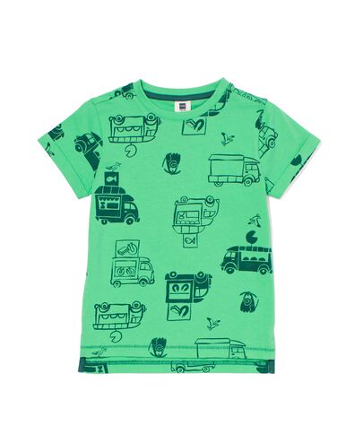 kinder t-shirt auto's groen 134/140 - 30779117 - HEMA