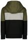 kinder hoodie kleurblokken legergroen 110/116 - 30887568 - HEMA